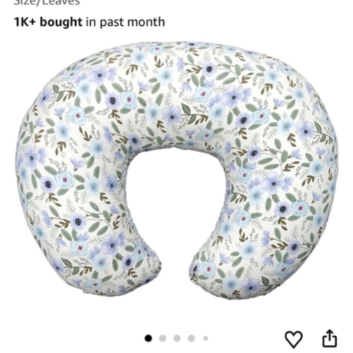 Nursing Pillow, Breastfeeding Pillow with Removable Cover, Ergonomic Breast Feeding Pillow, Baby Feeding Support Cushion for Mom Easier Breastfeeding- Original Size/Leaves