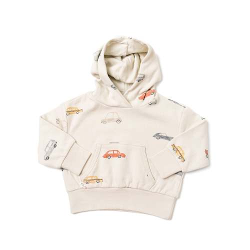 vintage hoodies - cars on skyline blue