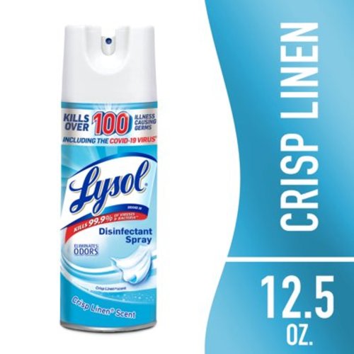 Lysol Disinfectant Spray, Antibacterial, For Deodorizing, Crisp Linen, 12.5 Fl. Oz