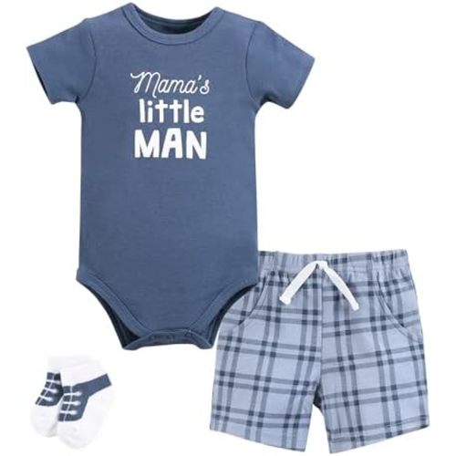 Hudson Baby Unisex Baby Bodysuit short and sock