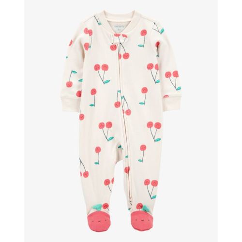 Baby Cherry Print 2-Way Zip Cotton Sleep & Play Pajamas - Carter's | Carter's