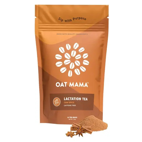 Oat Mama Lactation Tea for Breastfeeding Moms - Chai Spice | Breastfeeding Essentials for Milk Supply Increase | Organic Lactation Support & Postpartum Recovery