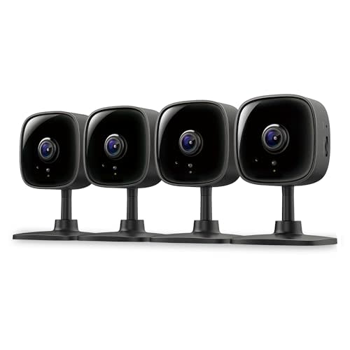 Tapo by TP-Link 1080P Indoor Security Camera for Baby Monitor, Pet Camera w/Motion Detection, 2-Way Audio, Night Vision, Cloud & SD Card Storage, Works w/Alexa & Google Home, Black, C101(4-Pack)