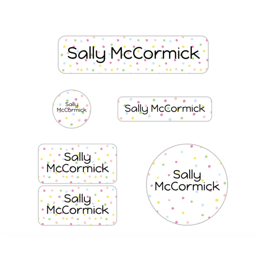 Washable Personalized Name Labels for Daycare| Name Bubbles