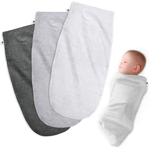 Henry Hunter Baby Swaddle Cocoon Sack | Soft Stretchy Comfortable Cotton Receiving Blanket for Infants & Newborns 0-3 Months (White Heather | Light Heather | Dark Heather)