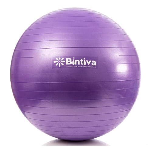 Bintiva Anti-burst Fitness Exercise Stability Yoga Ball, Including Free Foot Pump - 55cm Purple