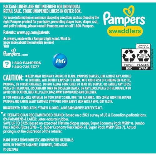 Pampers Swaddlers Diapers, Size 6 (35+ Pounds), 112 Count