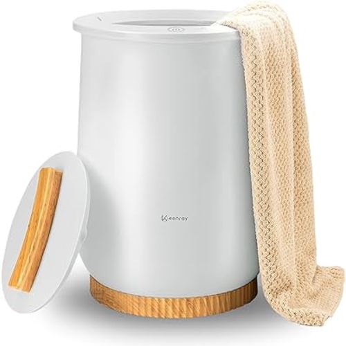 Keenray Bucket Towel Warmers, Luxury Towel Warmer, Large Towel Warmer for Bathroom, Auto Shut Off, Fits Up to Two 40"X70" Oversized Towels, Bathrobes, Blankets, PJ's and More, Grey, CL1
