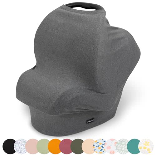 Breathable Nursing Cover Up and Car Seat Cover for Babies Simka Rose - Breastfeeding Cover for Baby Boy & Girl - Adjustable Stretchy Infant Carseat Canopy Carrier Cover for Summer - Must Have Registry