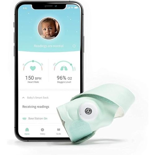 Owlet - Smart Sock 3 Baby Safety Monitor - Monitors Heart Rate and Oxygen for Baby and Child Safety, iOS and Android Compatible