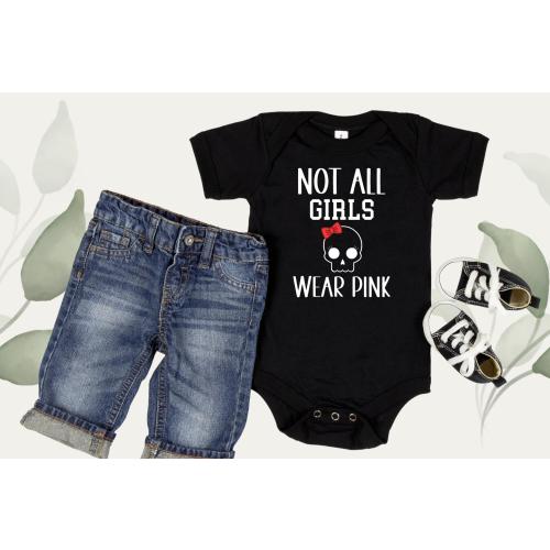 Not All Girls Wear Pink Onesie® – Feminist Baby Clothes | Gender Neutral Baby Outfit | Alternative Baby Gift