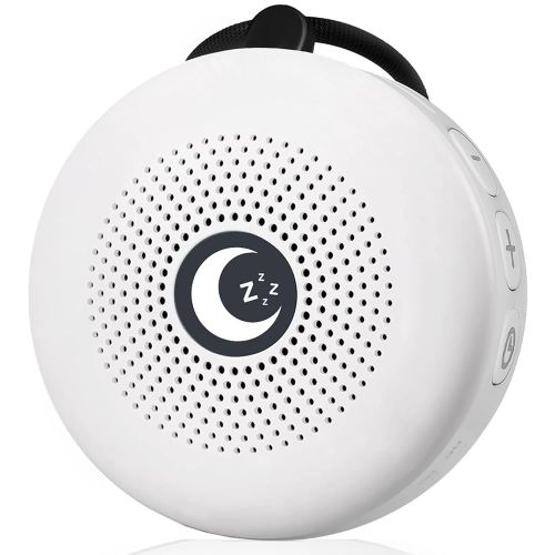 Sleepbox Sleep Sound Machine Portable Noise Machine with 30 Soothing Sounds 4 Timer Memory Function Rechargeable Battery 32 Volume Levels for Sleeping Traveling Relaxing for Baby Kids Adults (White)