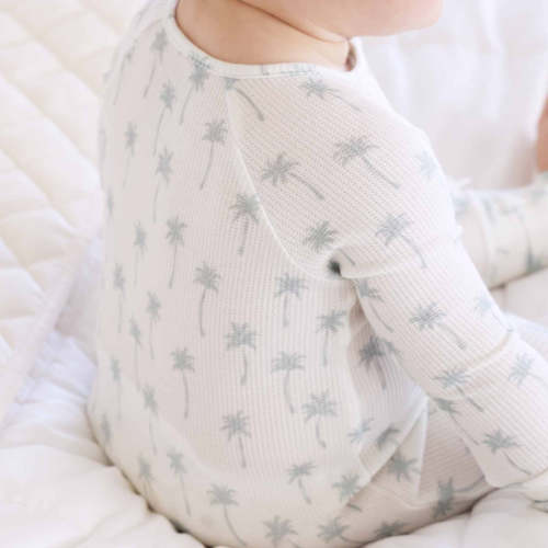 Preppy Palms Bamboo Waffle Convertible Zip Romper
