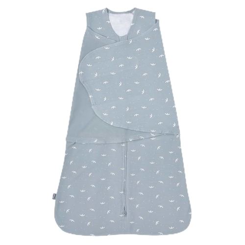 HALO 100% Cotton Sleepsack Swaddle, 3-Way Adjustable Wearable Blanket, TOG 1.5, Birds, Newborn, 0-3 Months