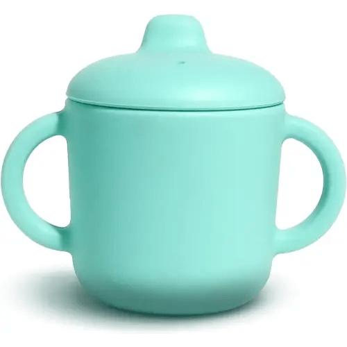6 Months+ Sippy Cups with Handles,Silicone Sippy Cups Leak Proof 5oz,No Spill Sippy cups for Toddlers (Green)