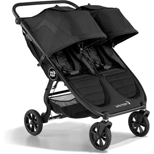 Baby Jogger City Mini GT2 All-Terrain Double Stroller, Jet Black, Perfect for Newborn and Toddler, Compatible with Britax, Cybex, Graco, and Maxi Cosi Infant Car Seats