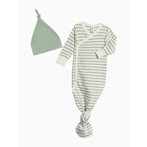 Organic Kimono Gown and Hat Set