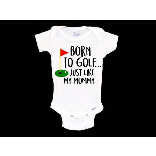 Born to Golf Just like My Mommy Onesie®®. Future Golfer Baby Onesie®®. New Mother. Golf Pro. Golf League. Pregnancy Announcement. Baby Gift.