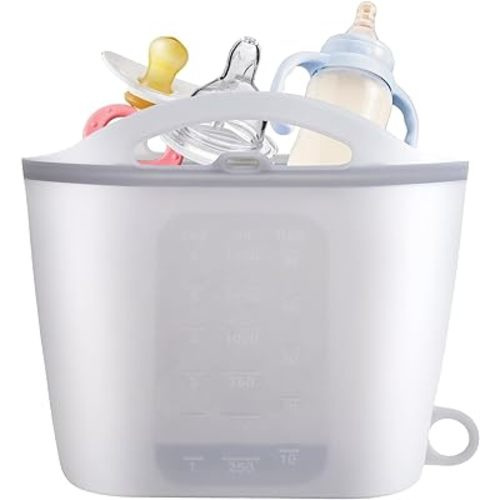 Silicone Microwave Steam Sterilizer Bag,Reusable Steaming Bags for Baby Bottles 1500ML Great for Baby Bottles, Breast Pump,Pacifiers and Teethers,Breast Feeding Baby Travel Accessories