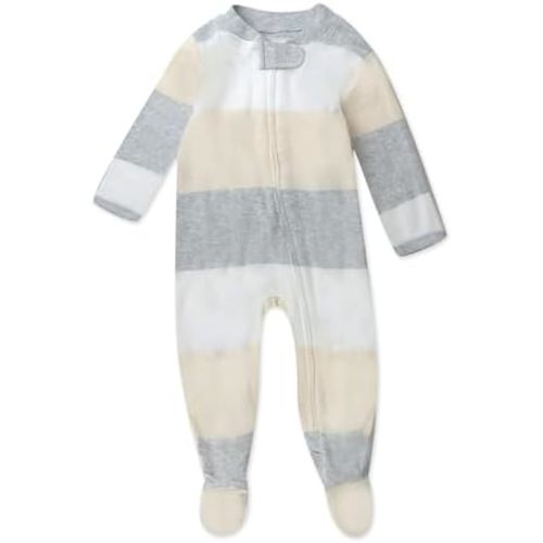 HonestBaby Baby Boys' Sleep and Play Footed Pajamas One-Piece Sleeper Jumpsuit Zip-front Pjs Organic Cotton