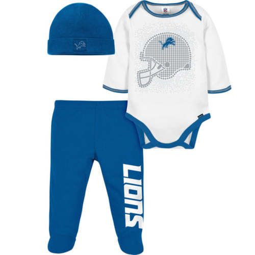 3-Piece Baby Boys Lions Bodysuit, Footed Pant, &amp; Cap Set