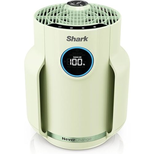 Shark NeverChange Air Purifier Compact Pro with Long-lasting HEPA Exceeding Filtration, Captures Pet Dander, Dust, Smoke, and Allergens, up to 250 sq. ft. for Bedroom, Home Office, Dorm, HP072GN