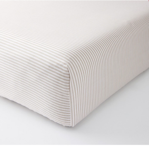 Oxford Stripe Organic Crib Fitted Sheet