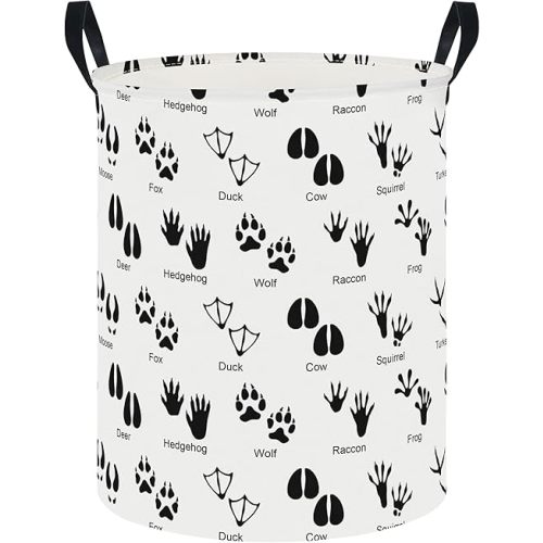 CLOCOR Large Laundry Basket,Waterproof Nursery Hamper,Collapsible Fabric Storage Container,Room Decor,Gift Basket（Animal Paw