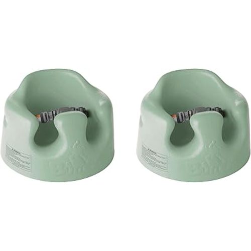 Bumbo Infant Floor Seat Baby Sit Up Chair and Sitting Support for 3 to 12 Months Old with 3 Point Adjustable Safety Strap, 2 Pack, Hemlock Green