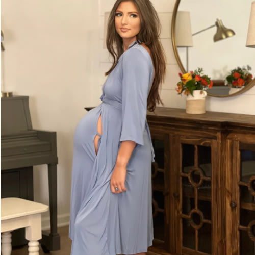 Lila Labor & Postpartum Gown in Periwinkle Blue