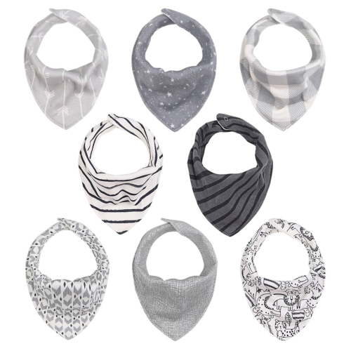 The Peanutshell Cotton Bandana Drool Baby Bibs, 8pk, Unisex