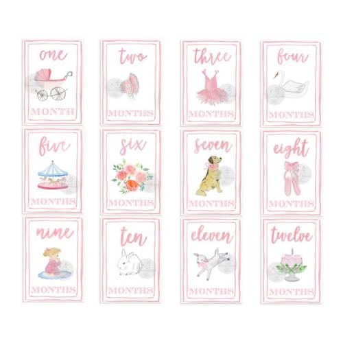 Girl Watercolor Milestone Cards Southern Belle Month Cards Milestone Cards Baby Shower Baby Milestones Shower Gift Milestones - Etsy