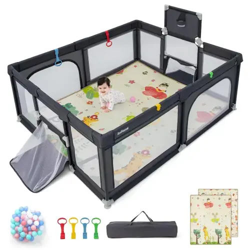 INFANS Baby Playpen, 74” x 62” Extra Large Baby Play Yard with Crawlin – Infansbaby
