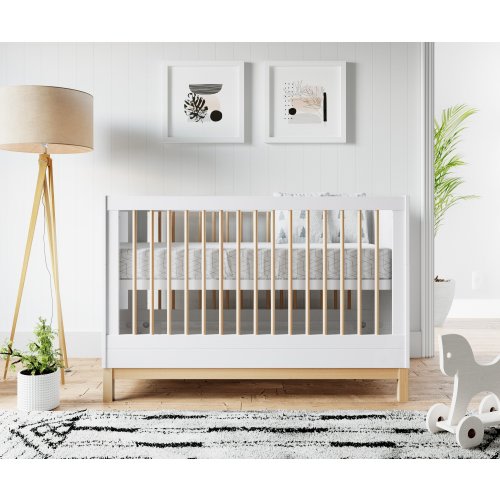 The Mountain Crib | White & Wood Convertible Crib | Nestig