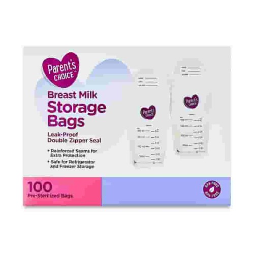 Parent’s Choice Breast Milk Storage Bags, 6 oz, 100 Count