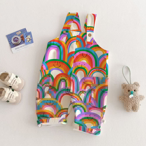 Baby Toddler Rainbow Print Overalls SIZE: 2-3T