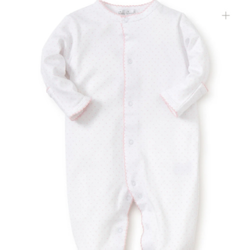 White/Pink New Kissy Dots Print Footie