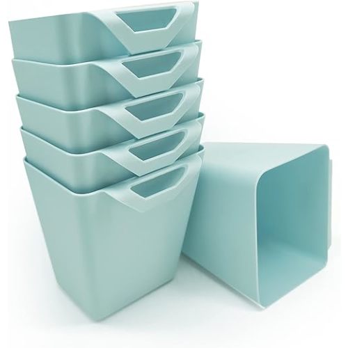 6 Pack Hanging Cup Holder Rolling Cart Organizer Accessories Trolley Basket Storage Hanging Bucket Hanging Container for Kids
