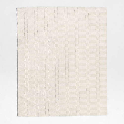 Geo Checker Ivory Performance Kids Area Rug 5'x8'