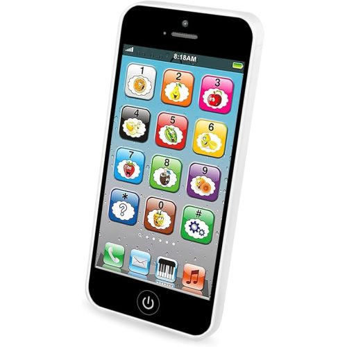 Toy Learning Play Cell Phone with 8 Functions and Dazzling Lights Interactive Toy for Toddler Baby Kids Boys Girls