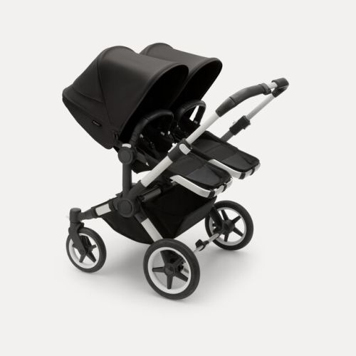 Bugaboo Donkey 5 twin stroller Midnight black sun canopy, midnight black fabrics, aluminium chassis | Bugaboo