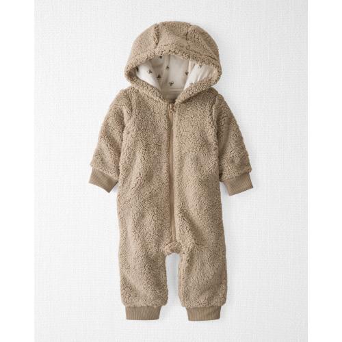Baby Recycled Sherpa Hooded Jumpsuit - NB - Style,Baby Otter