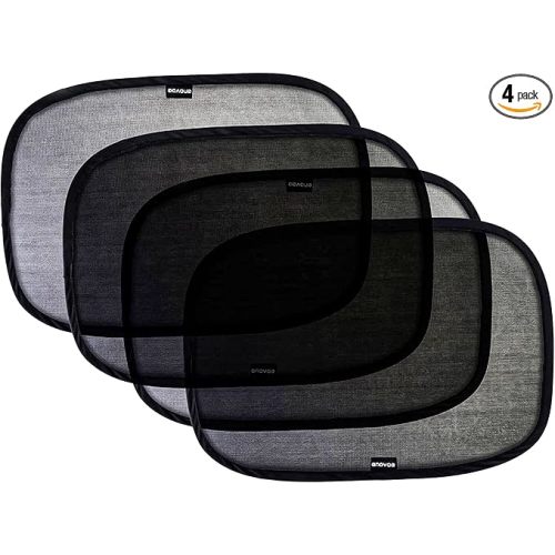 Enovoe Car Window Shades for Baby (4 Pack) - 21"x14" - Sun Shade Blocker, Cling - Glare Shield and UV Rays Protection for Your Child - Side Window Screens for SUV- Mesh Window Shades for car Baby