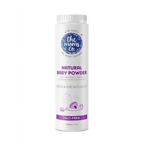 The Moms Co. Talc-Free Natural Baby Powder with Cornstarch | With Chamomile Oil, Calendula Oil and Organic Jojoba Oil-200 Gm |Baby Powder for Newborn