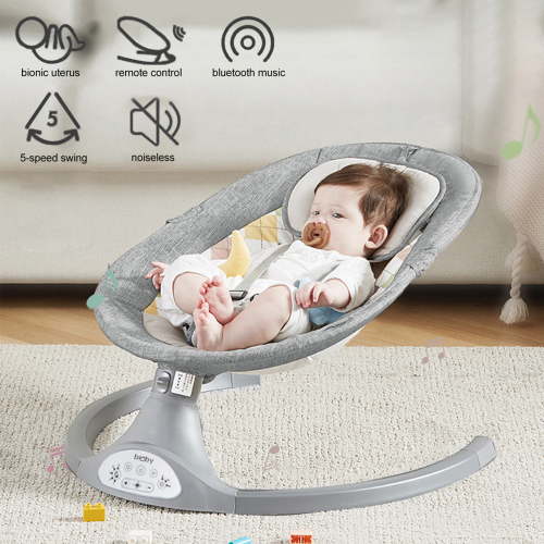 Bioby Electric Baby Swing Chair, Infant Swing with Remote Control, Built-in Bluetooth, Soft Music, Sway in 5 Speeds, Seat Belt, Gifts