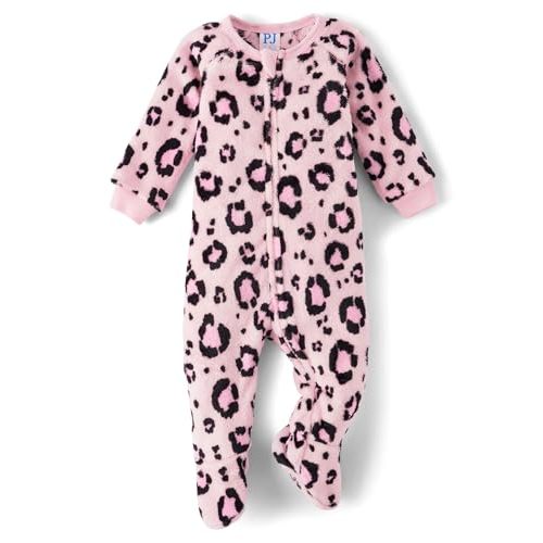 The Children's Place Baby Girl's and Toddler Fleece Zip-Front One Piece Footed Pajama