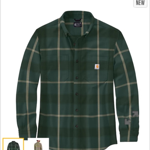 Rugged Flex® Relaxed Fit Midweight Flannel Long-Sleeve Plaid Shirt | TLL | Carhartt