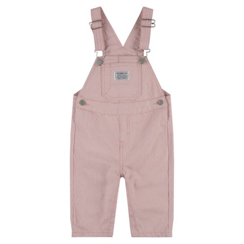 Railroad Stripe Cotton Overalls, 6M