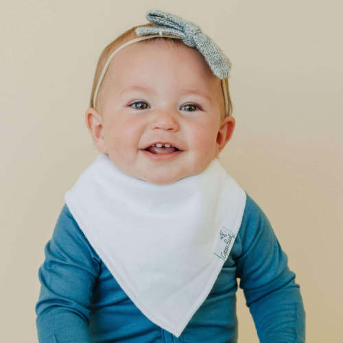 4 Pack Baby Bandana Bibs - White Basics