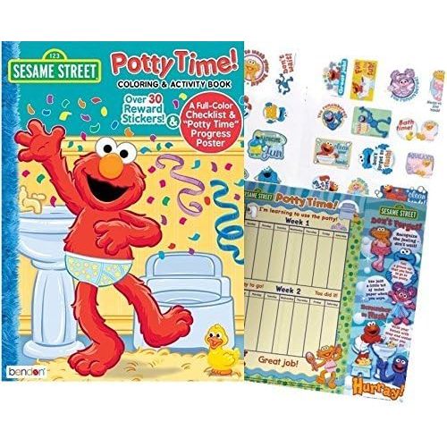 Elmo's Sesame Street "Potty Time" Coloring and Activity Book with Over 30 Stickers, Full Color Check List and "Potty Time Progress Chart" Kitchen